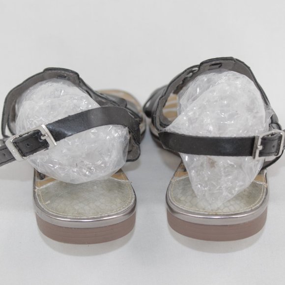 Sam Libby Black Strappy Adjustable Ankle Strap Flats Sandals Women's Size 8 - Picture 8 of 11